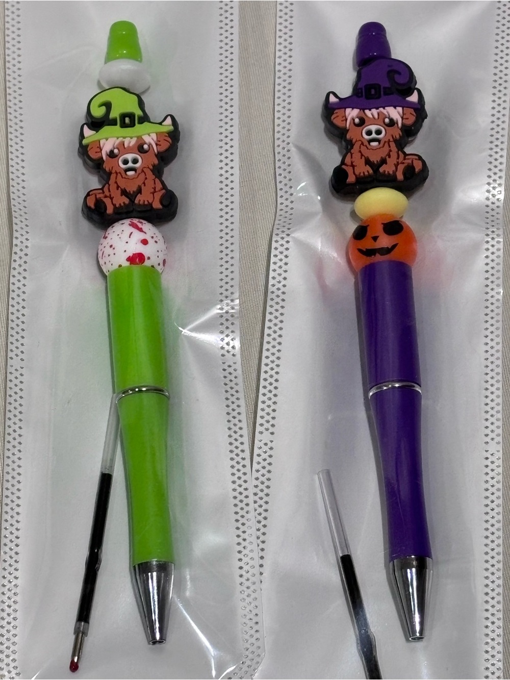 Halloween Witch Highland Cows Green & Purple